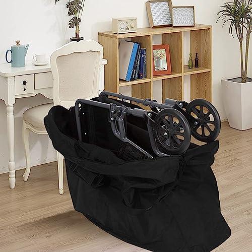 PenRux PenRux Rollator Travel Bag, Waterproof Wheelchair Bag for Folding Walker Large Capacity Oxford Cloth Wheelchair Transport Bag, 45.3x31.5x15.7inch
