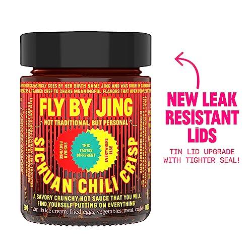 FLYBYJING FLYBYJING Sichuan Chili Crisp - Premium Spicy Savory All-Natural Vegan Chili Oil - Crunchy Hot Sauce, Good on Everything, Sugar Free - 6oz (Pack of 1)