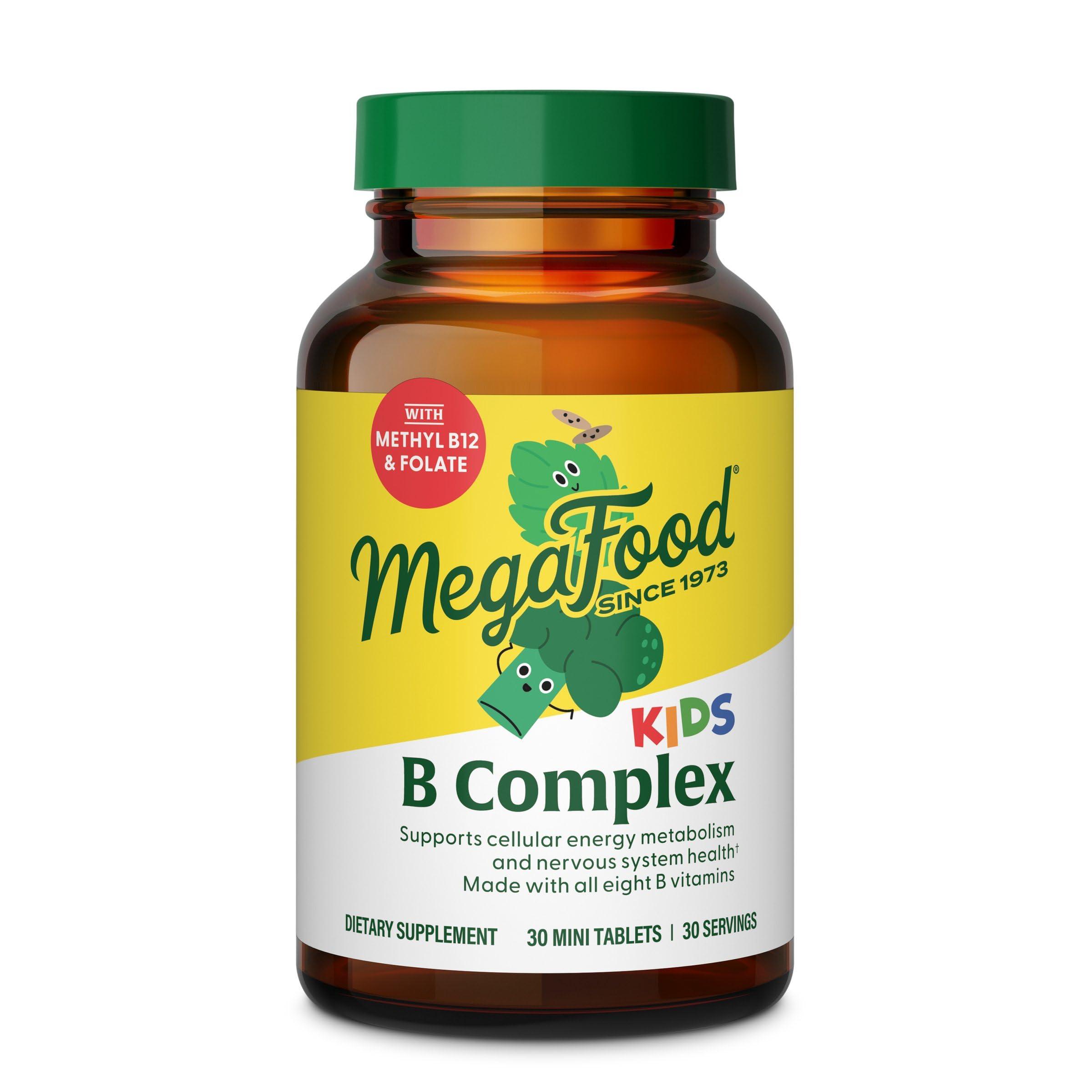 MegaFood MegaFood Kids B Complex - B Complex Vitamin Supplement, 8 B Vitamins - Vitamin B6, Vitamin B12, Folate, Biotin & More, Supports Cellular Energy Production, Vegetarian, Gluten Free 30 Mini Tablets