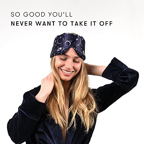 Drowsy DROWSY Silk Sleep Mask. Face-Hugging, Padded Silk Cocoon for Luxury Sleep in Total Darkness. (Cosmic Energy)