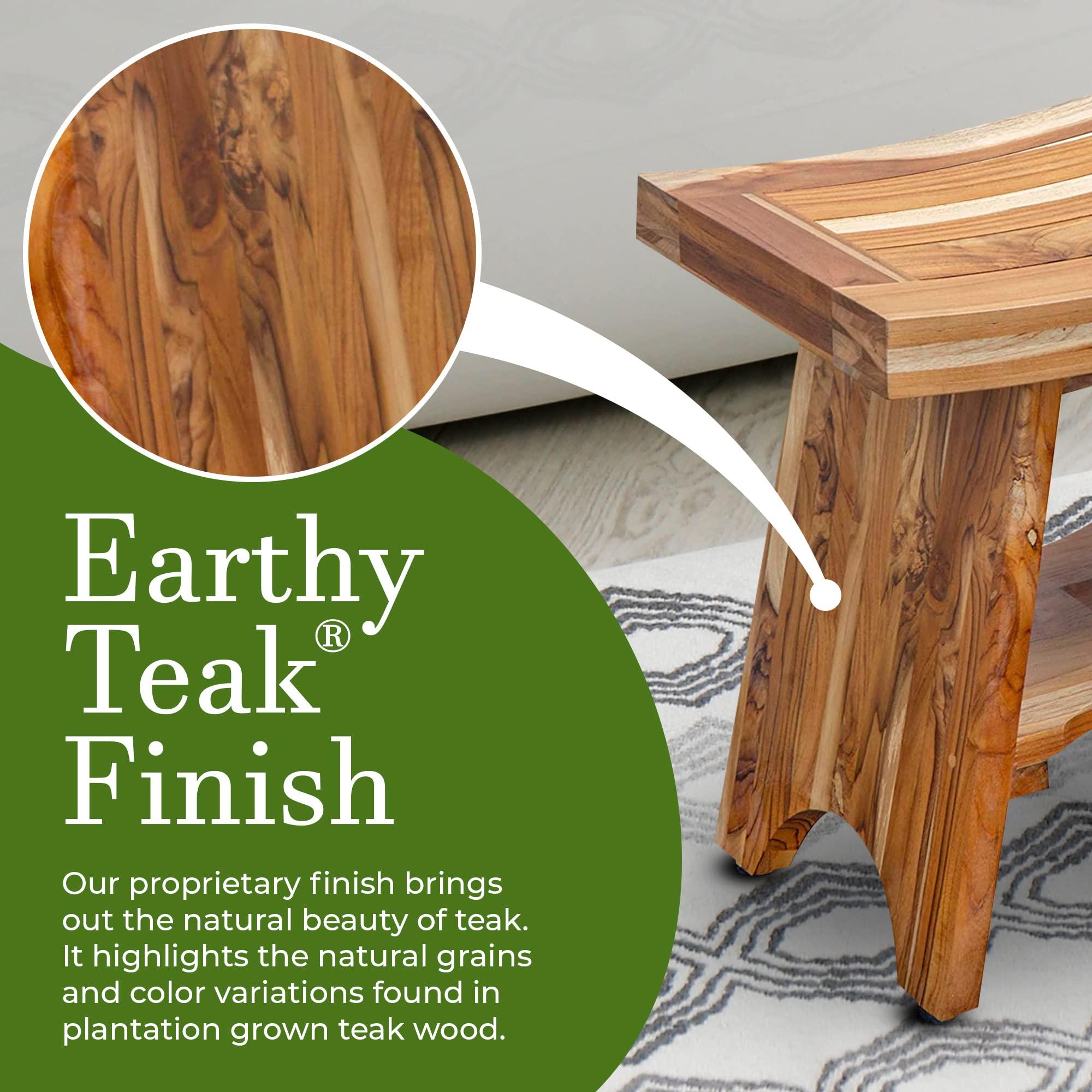 EcoDecors EcoDecors Serenity Shower Stool with Satori Teak Shower Stool