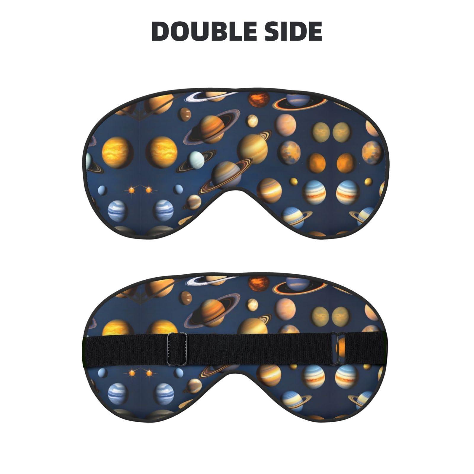 FoRes Sleep Masks Silky Solar System Planets Eye Cover Soft Satin Blindfold Elastic for Women Man Travel Nap - Silent Night Stars