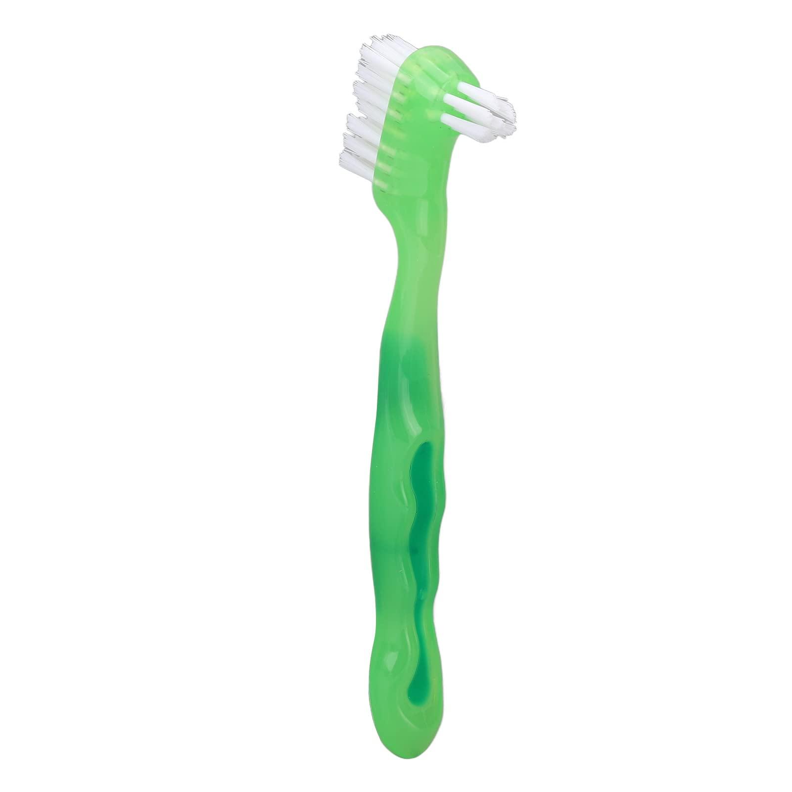 Naroote Denture Brush Denture Toothbrush Denture Brush Set Senior Professional Cleaning Brush for Daily Use (Green) Denture Brush Toothbrush Denture Cleaner Brush