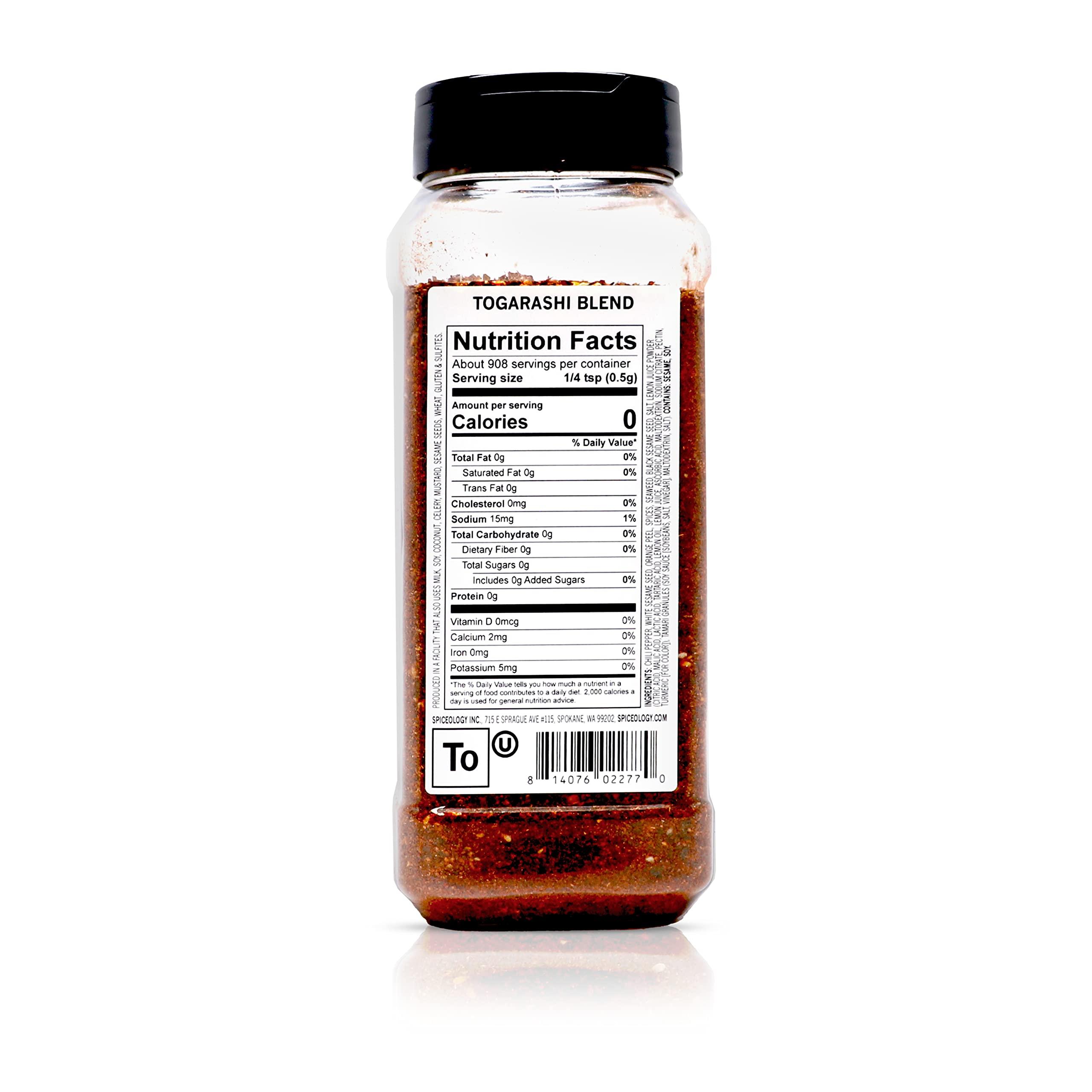 Spiceology Spiceology - Togarashi Japanese 7 Spice Seasoning Blend - Gluten-Free Japanese Ramen, Rice, and Sushi Seasoning with Umami Flavor - Togarashi Japanese Spice Mix for Ramen Noodles, Vegetables, Meats, and More (16 oz)