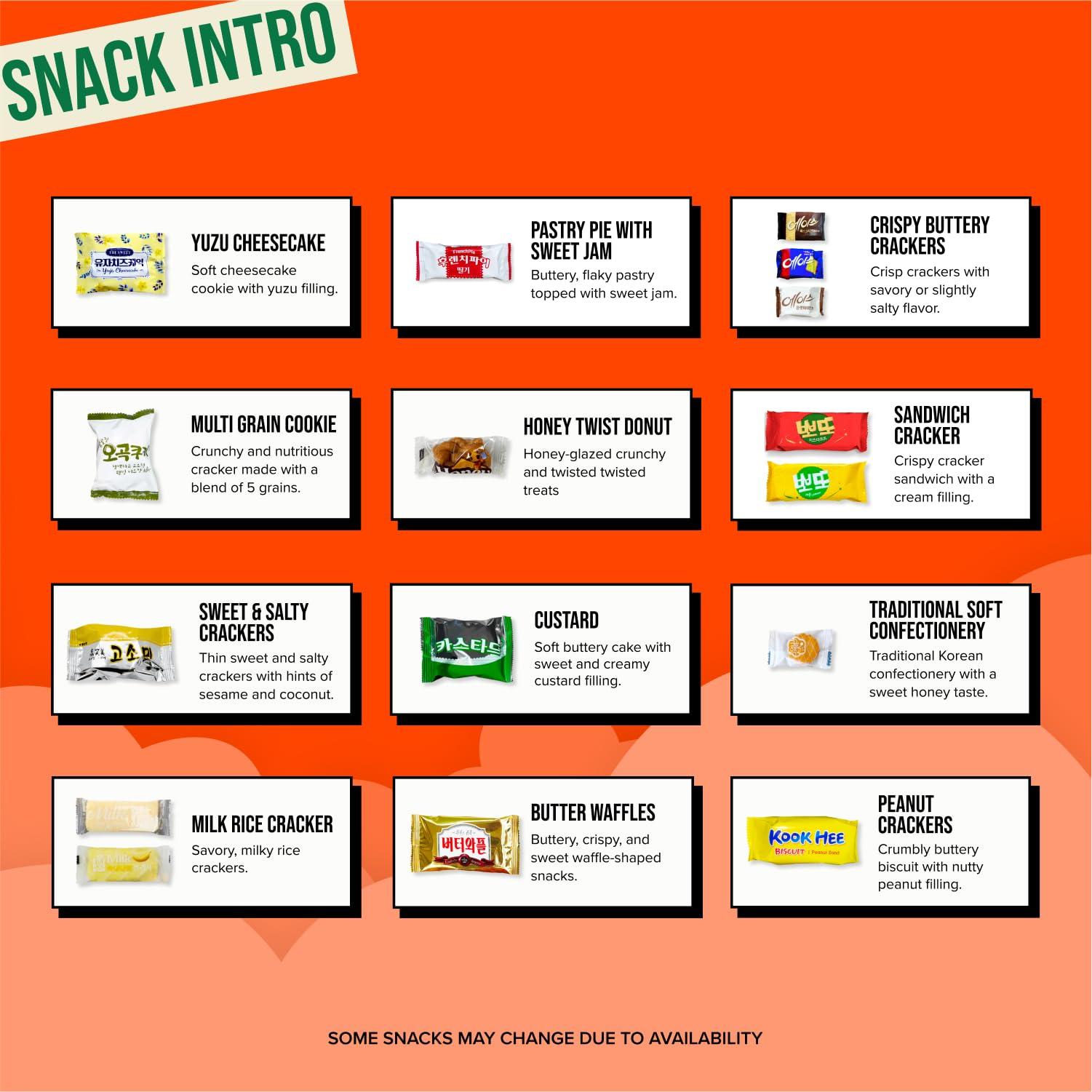 Seconde Nature Korean Snack Box 48 Count - Variety of Individually Wrapped Korean Snacks with Chips, Cookies, Ramen and Candy for Kids, Children, College Students, and Adults. Gift Box for K-Food Lovers - Journey of Korea