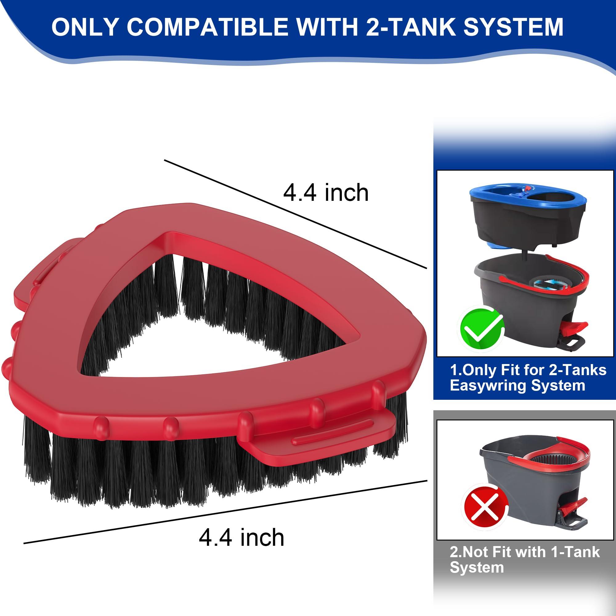 Aifacay Scrub Brush for O-Cedar RinseClean 2 Tank System, Scrubber Mop Head for Ocedar Spin Mop Stiff Bristle Scrubbing All Purpose Triangle Scrub Brush Head Replacement Attachment Floor Cleaning Accessories