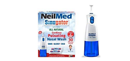 NeilMed NeilMed Sinugator Cordless Pulsating Nasal Wash Kit with One Irrigator, 30 Premixed Packets and 3 AA Batteries(Pack of 1)