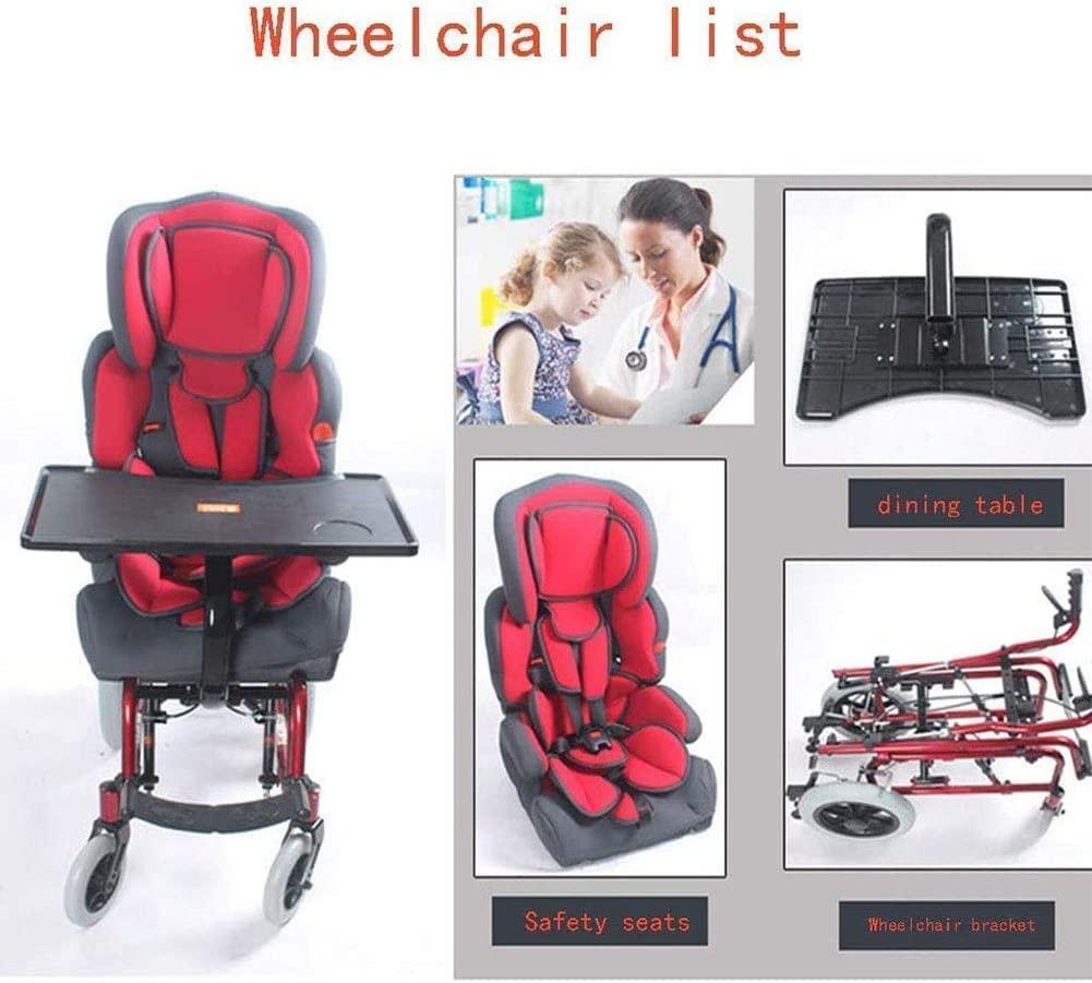 Aimery Aimery Foldable Full Recline Child Wheelchair, Cerebral Palsy Childrens Manual Wheelchair with High Backrest, with Dining Table Medical WheelchairPortable ultra-light hand-push mobility scooter