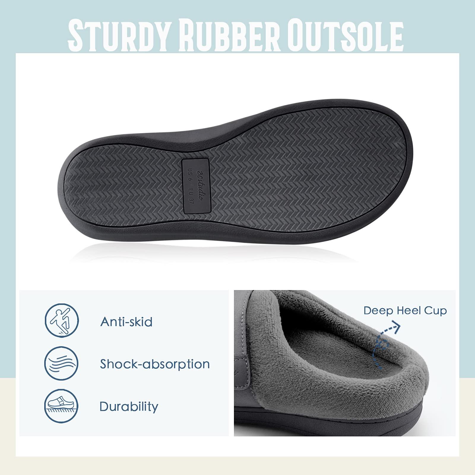 BCSTUDIO BCSTUDIO Womens Orthotic Slippers with Arch Support Orthopedic Adjustable Ladies ShoesGrey 9