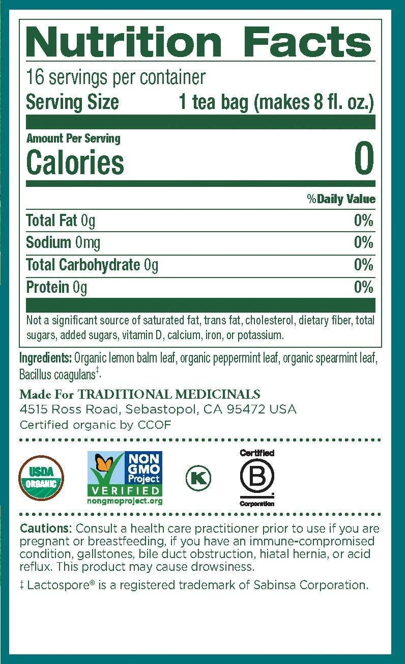 Traditional Medicinals Traditional Medicinals Organic Peppermint Delight Probiotic Tea Supports Healthy Digestion (16 Count (Pack of 6))