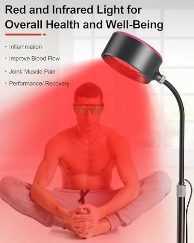 LIGHTMEUP Red Light Therapy Glasses Eye Protection Transparent Maintain Visibility Infrared Eye Protection Goggles Full Wrap-Around Design Adjustable Leg Suitable For Use With Infrared Red Light Therapy Devices