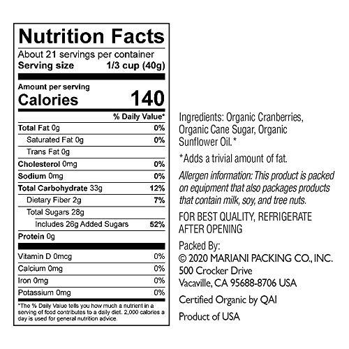 Organic by Mariani Mariani Organic Dried Cranberries, 30 oz