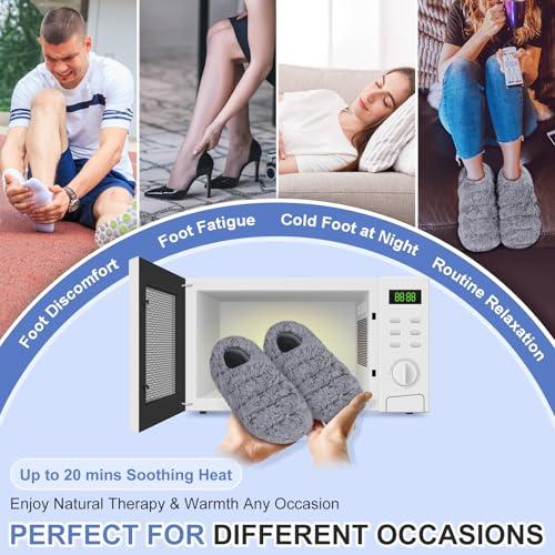 SUZZIPAD SUZZIPAD Microwavable Heated Slippers and Feet Warmer for Cold Feet, Foot Warmer for Bed, Microwave Slippers for Plantar Fasciitis, Achilles Tendinitis, Ankle Pain Relief, L, Unscented