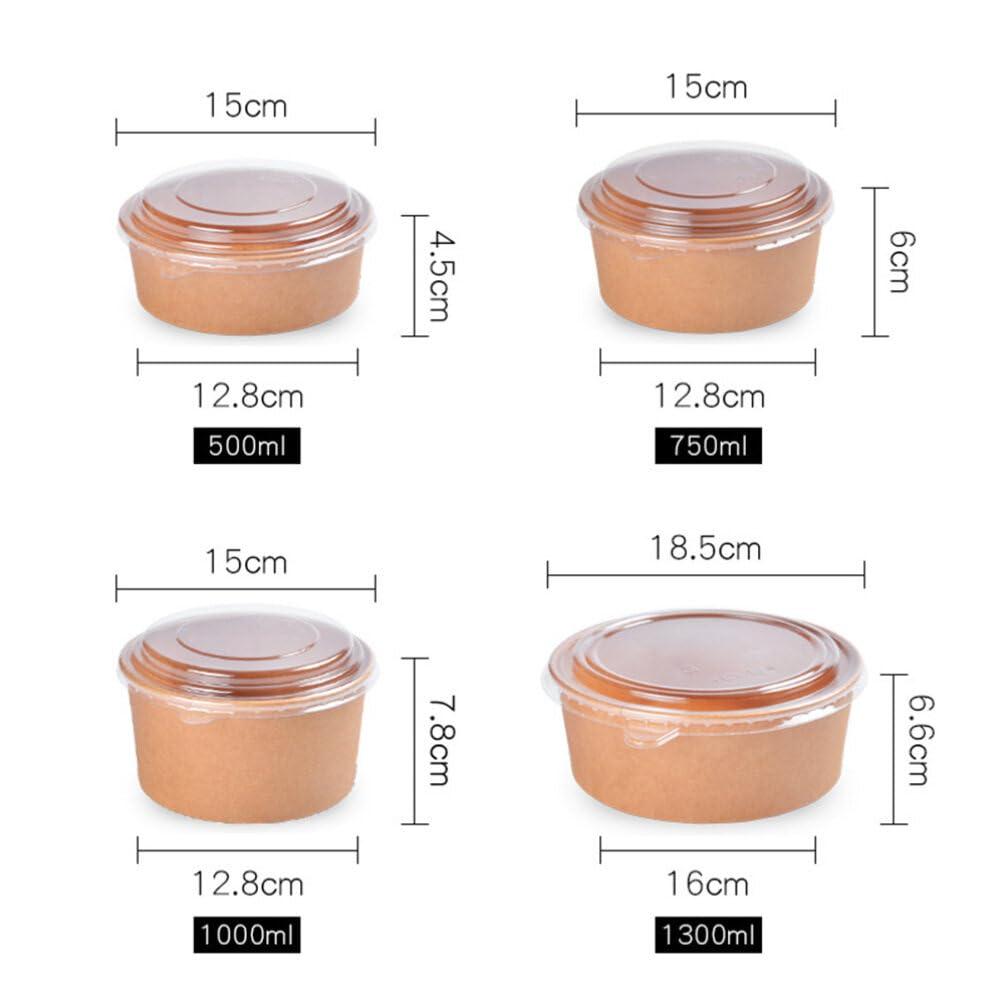 Healeved 20pcs Meal Prep Containers Kraft Paper Bowls