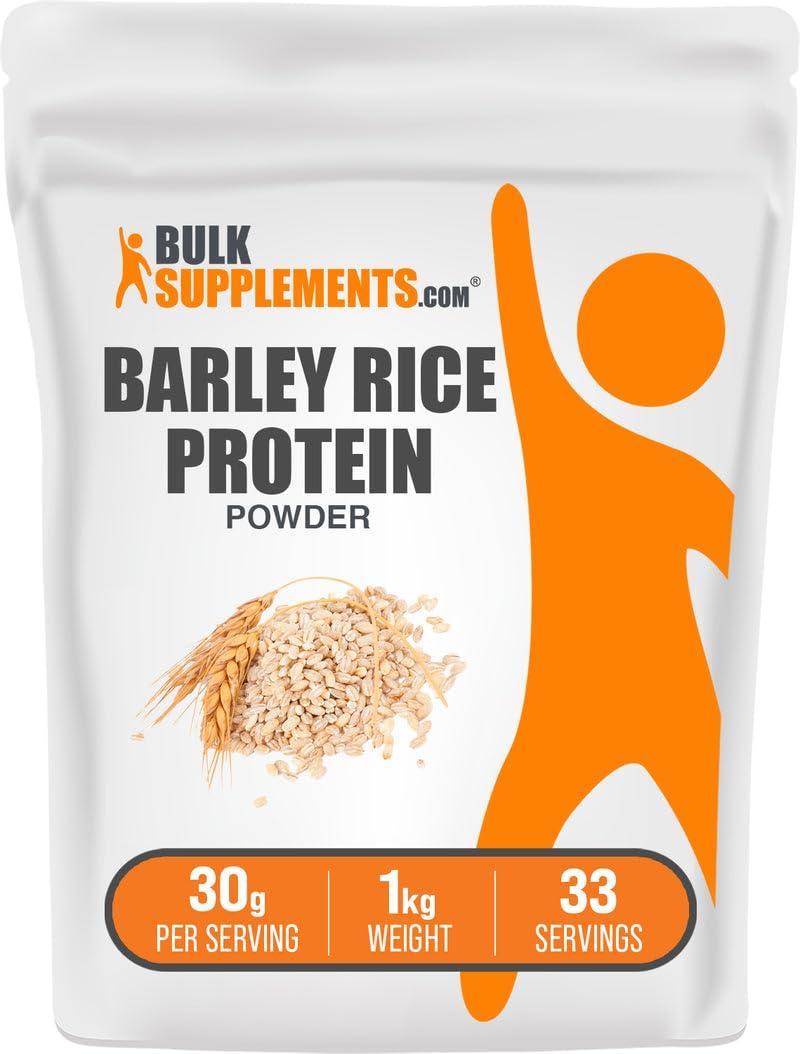 BULKSUPPLEMENTS.COM BulkSupplements.com Barley Rice Protein Powder - Vegan Protein Powder, Unflavored Protein Powder - Dairy Free Protein Source, 30g per Serving, 1kg (2.2 lbs) (Pack of 1)