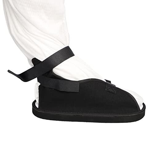 Starsouce 1pcs Open Toe Plaster Cast Shoe Short Canvas Cast Boot Lightweight Waterproof Stress Foot Fracture Shoe for Women Men Kids ( Black, L)