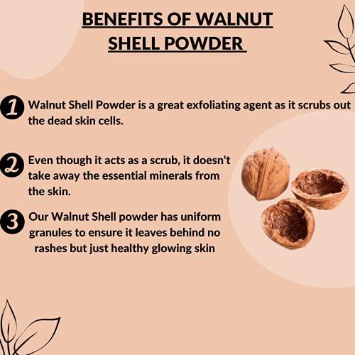 mi nature Natural Walnut Shell Powder with Resealable Zip Lock Pack, No Silica and Any Artificial Additives for Homemade Natural Scrub 227g, 1/2lbs, 8oz( packaging may vary )