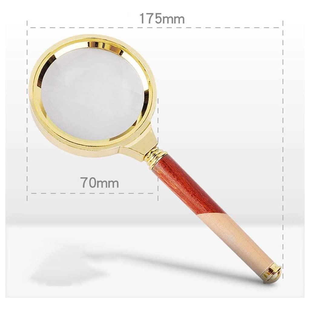 SXRUY Magnifying Glass Magnifier The Elderly Reading Big 10 Times Powerful Hand-held Children Reading 70/80mm Magnifier (Color : A, Size : 80Mm)