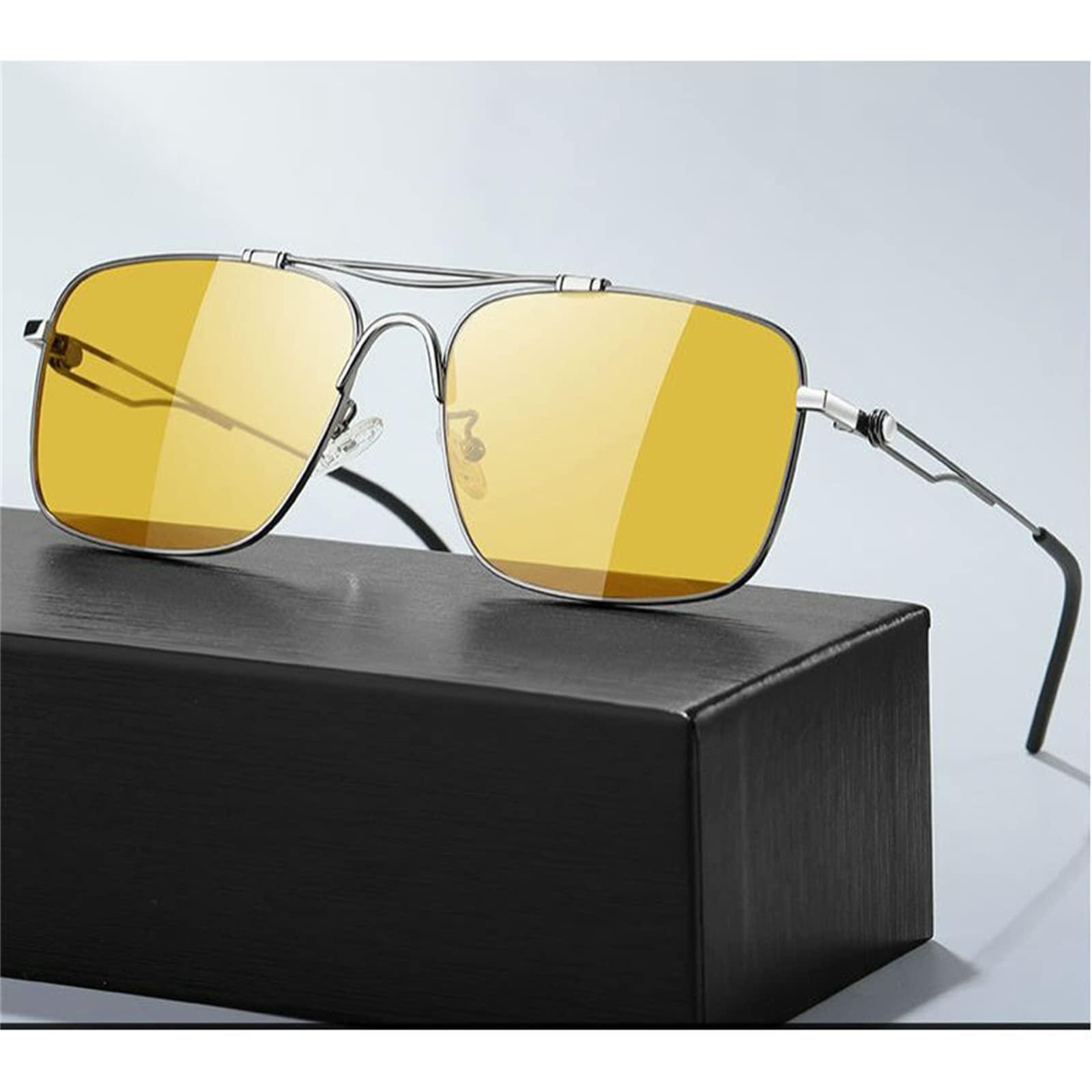 willochra Anti-glare Night Vision Polarized Sunglasses Readers Reading Glasses For Men full lens Magnified Presbyopia (black yellow, 1, multiplier_x)