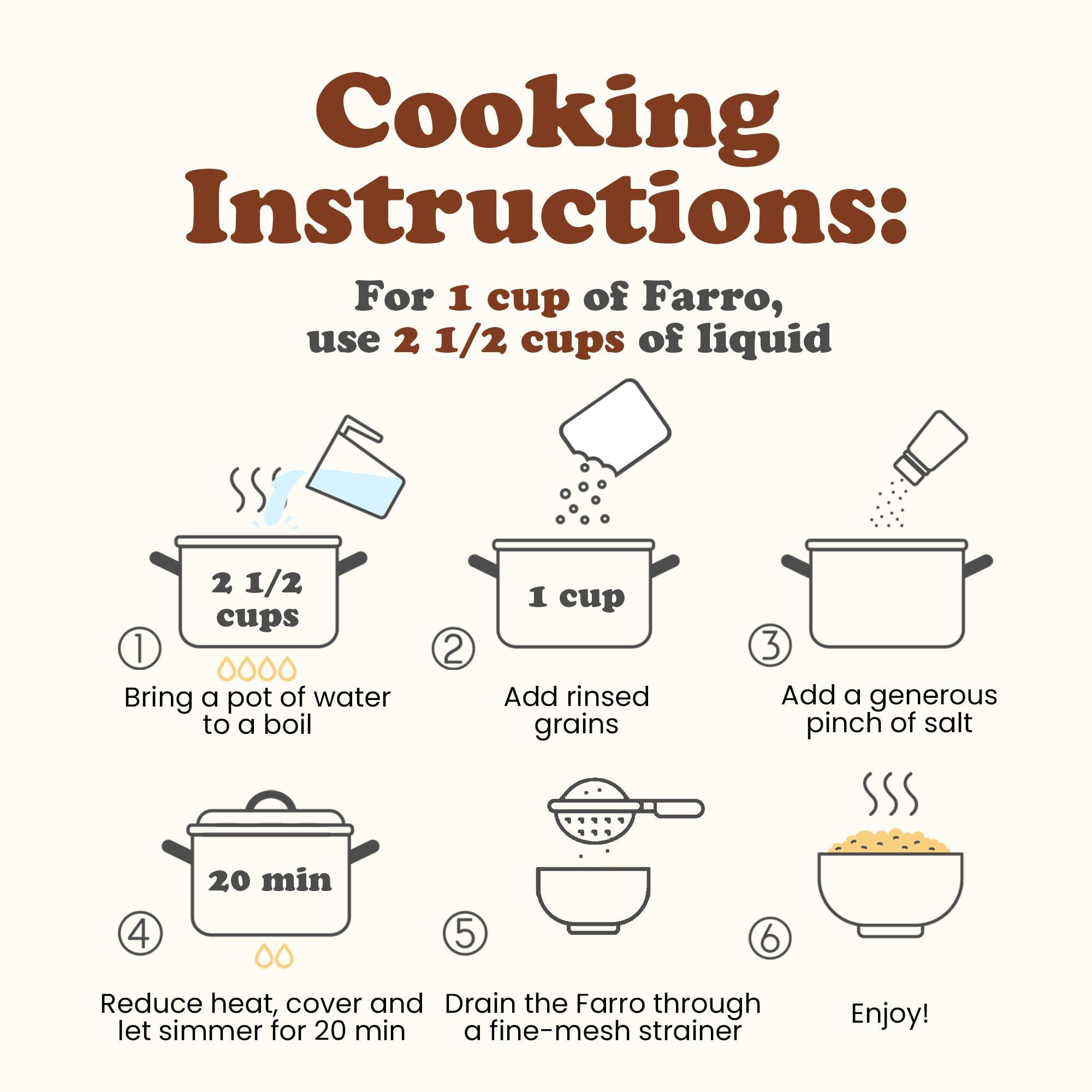 Food to Live Food to Live Organic Italian Pearled Farro, 8 Pounds Non-GMO, Kosher, Vegan, Whole Farro Grain in Bulk. Good Source of Fiber and Protein. Free of Sodium and Sugar