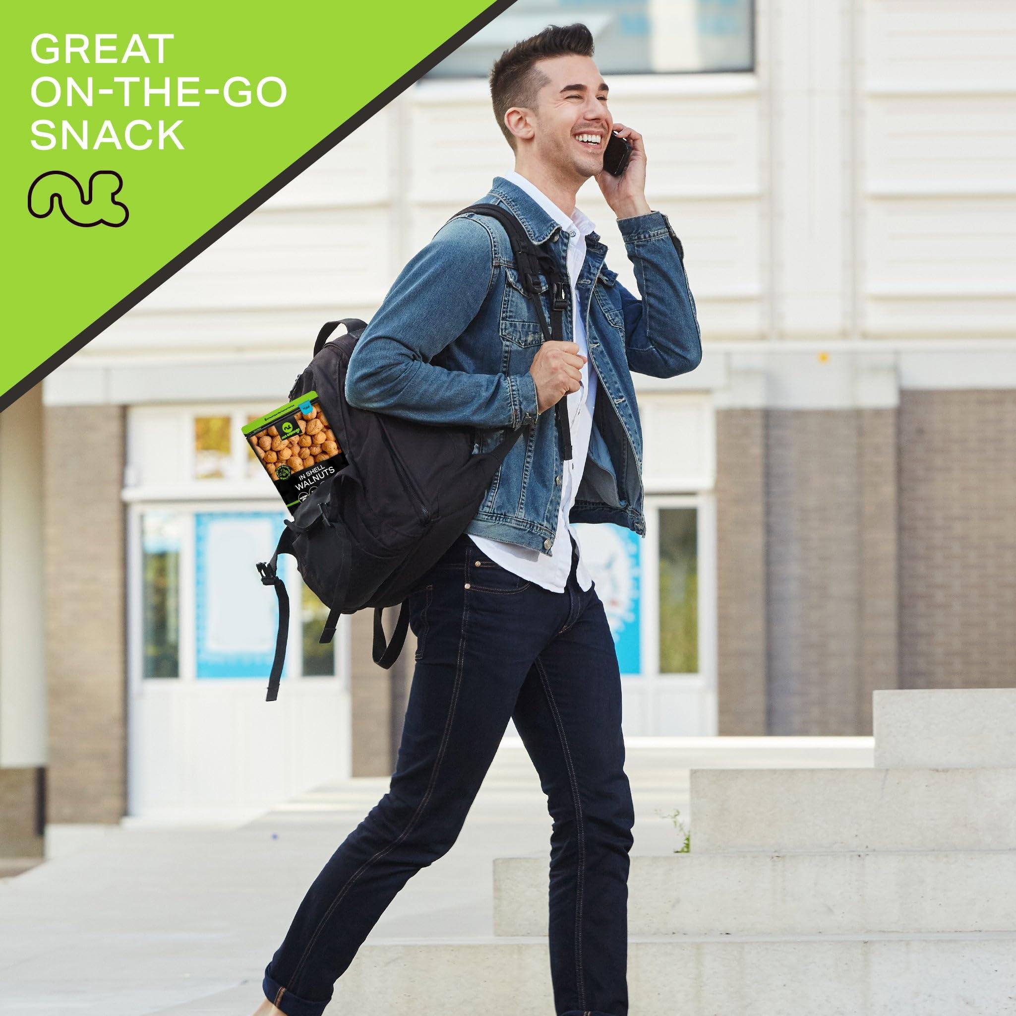 Nut Cravings NUT CRAVINGS - Raw Walnuts In Shell, Whole, (16oz - 1 LB) Packed Fresh in Resealable Bag - Nut Snack - Healthy Protein Food, All Natural, Keto, Vegan, Kosher Ideal for Trail Mixed Nuts