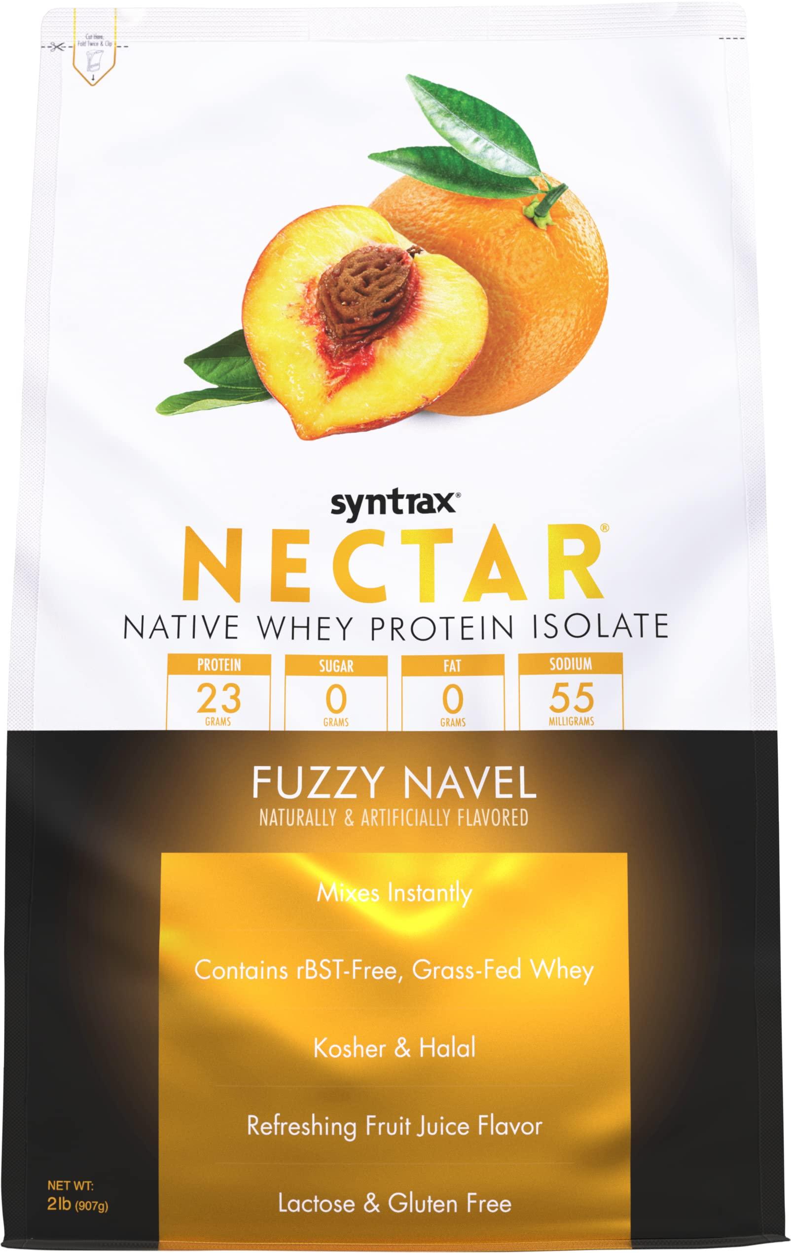 Syntrax Syntrax Nutrition Nectar, 100% Whey Isolate Protein Powder, Refreshing Fruit Flavor, Fuzzy Navel, 2 lbs