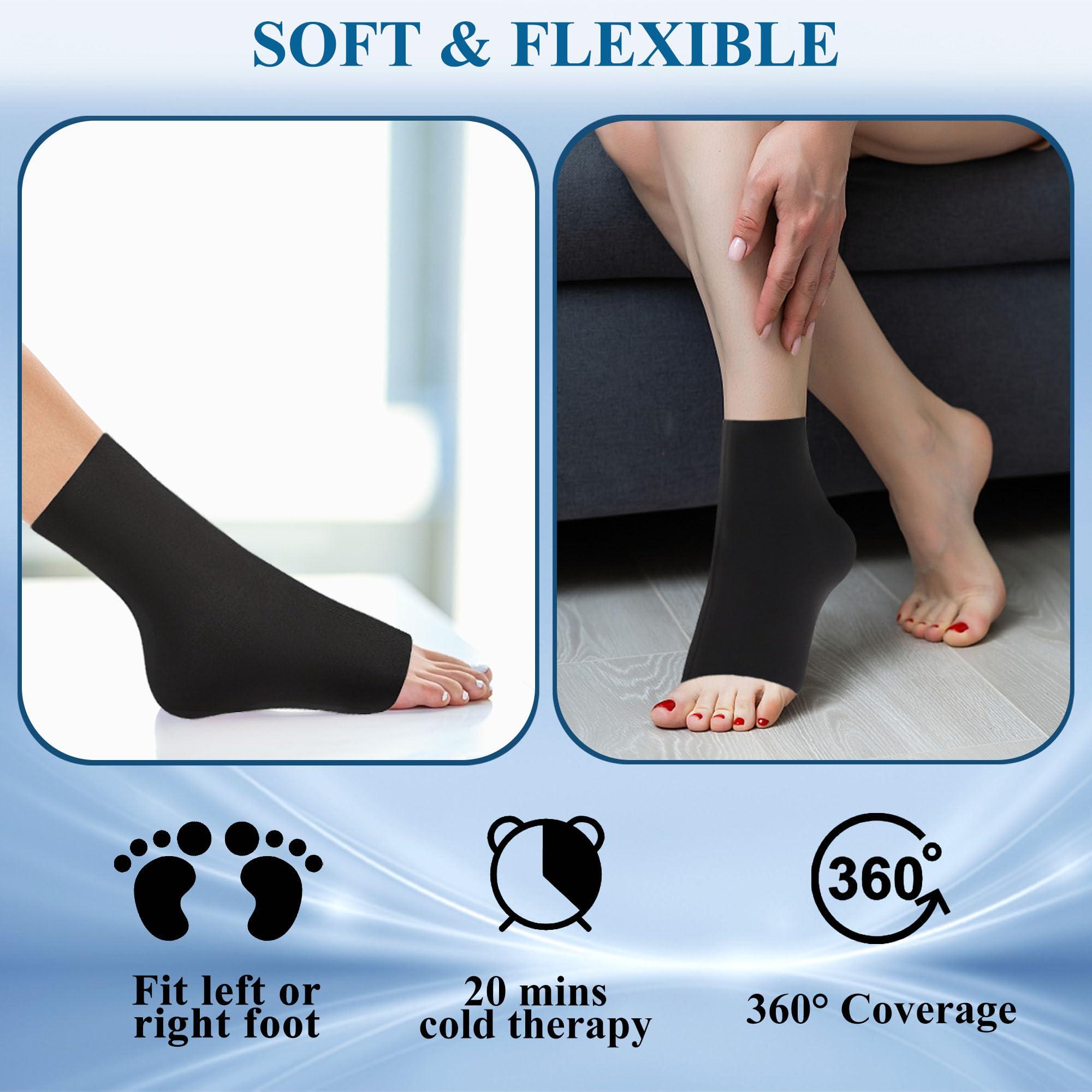 NOVASPORT NOVASPORT Ankle Foot Ice Pack Wrap for Injuries, Reusable Freeze Sleeve for Ankle Hot & Cold Therapy, Foot Ice Pack for Plantar Fasciitis, Achilles Tendonitis, Swelling, Foot Heel Ankle Pain Relief
