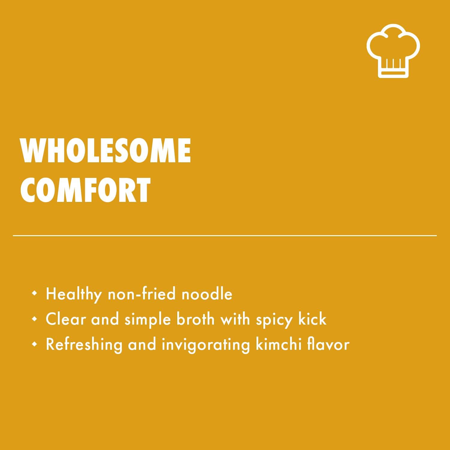 Surasang Surasang Kimchi Janchi Guksu, Spicy and Savory Korean Thin Non-Fried Noodle with Kimchi Bowl, Healthy Instant Noodle, 5.92 Ounce, Pack of 1