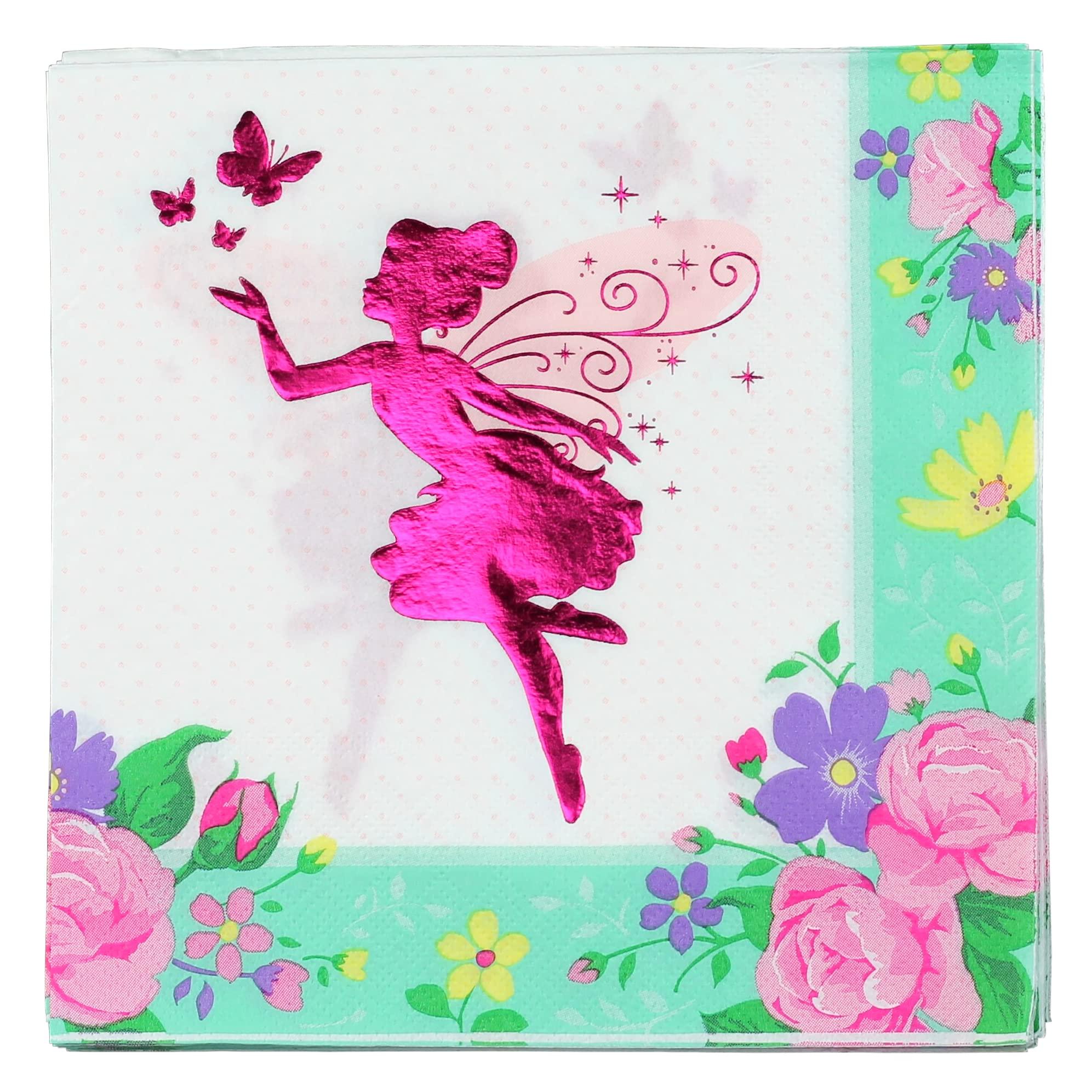Iconikal Iconikal Dinner Party Paper Napkins, Floral Fairy, 48-Count