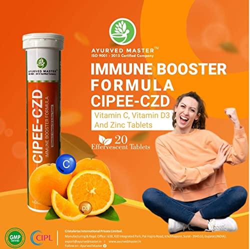 AYURVED MASTER CIPEE-CZD Immunity Booster Drink with Vitamin C, D3 and Zinc | 20 Tablets