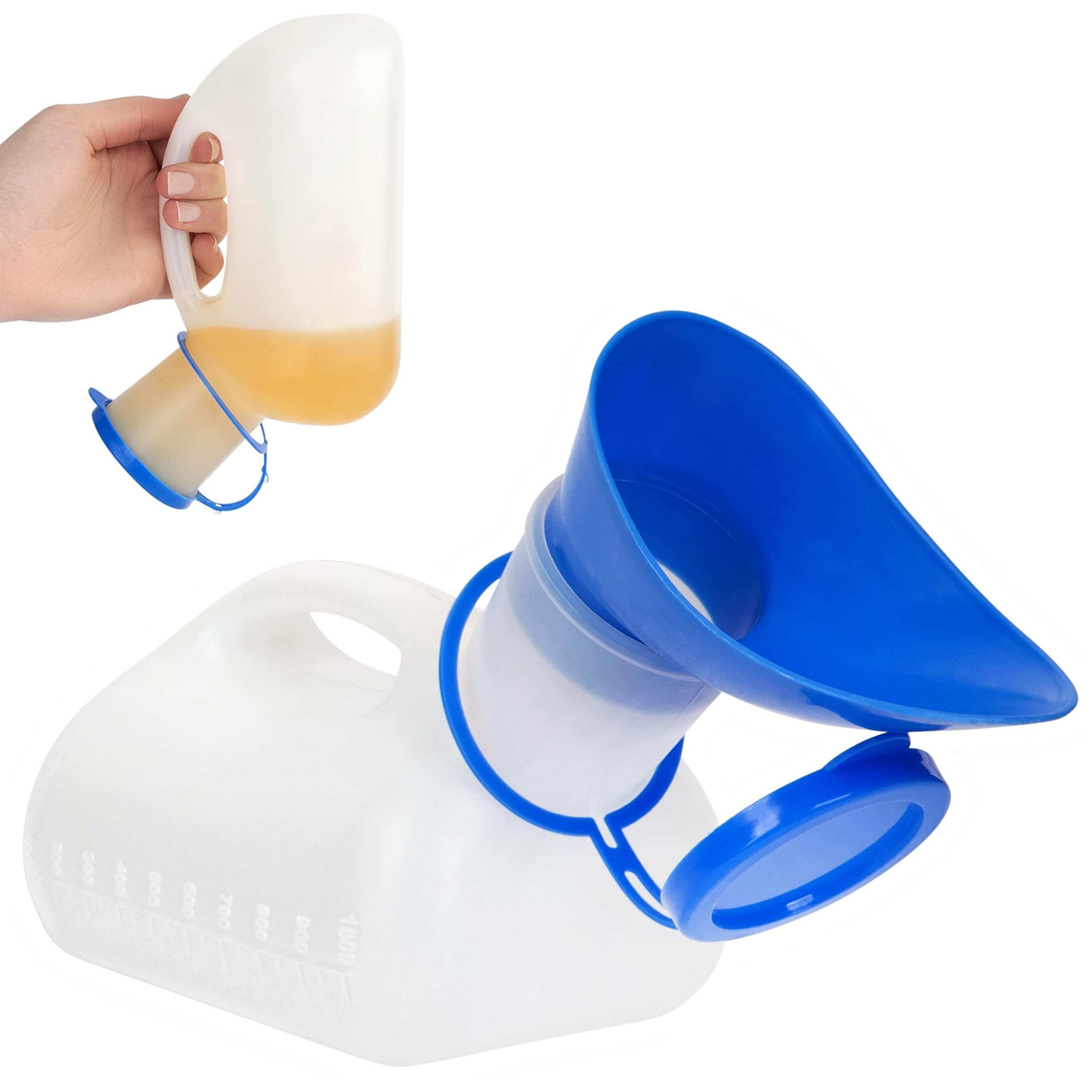 Stock Your Home Unisex Urinal Bottle (1 Pack) - Portable Urinal for Women & Men - Female Urinal with Lid - 32 Oz Female Urination Device - Women Pee Funnel Cup for Emergency, Travel, Car & Camping - Stock Your Home