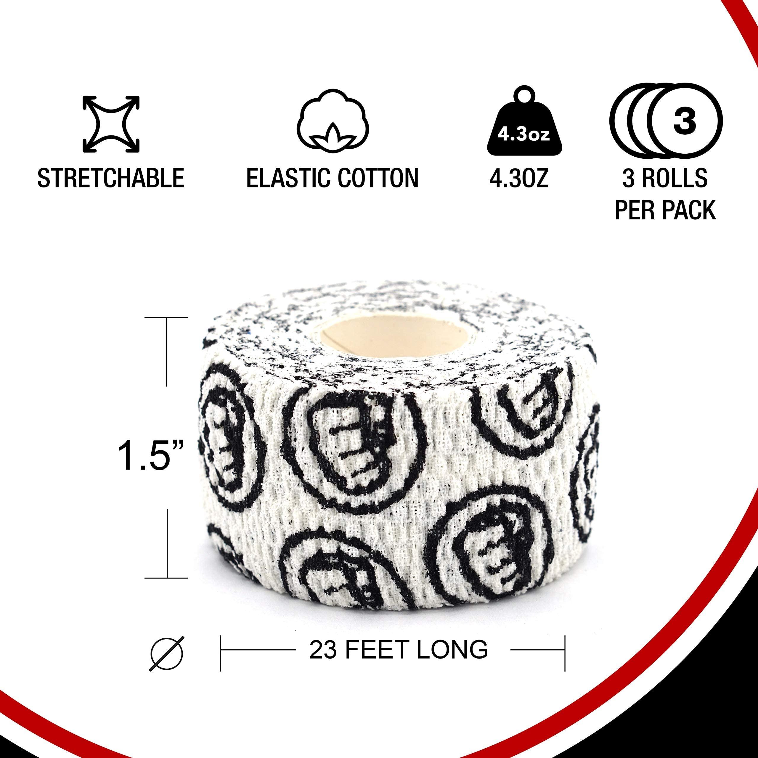 WOD Nation WOD Nation Weightlifting Hook Grip Tape or Thumb, Wrist & Finger - 3 Pack Comfortable & Stretchy White Athletic Thumb Tape for Weightlifting and Cross Training (23ft/Roll)