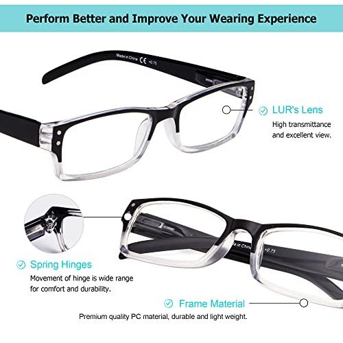 LUR LUR 3 Packs Half-rim Metal Reading Glasses + 4 Packs Classic Reading Glasses(Total 7 Pairs Readers +0.75)