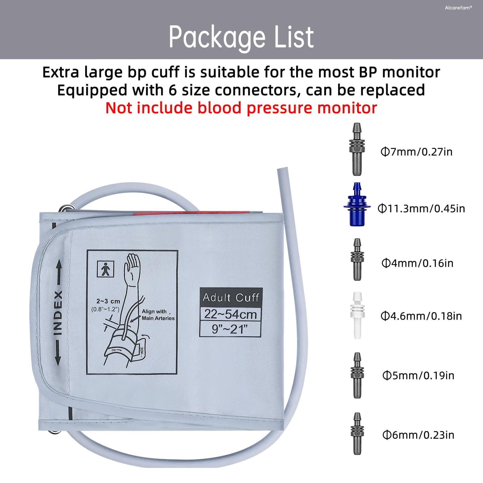 Alcarefam Alcarefam Extra Large Blood Pressure Cuff, 9-21 (22-54CM) XL Cuff Compatible with Omron BP Monitor, Replacement X-Large Cuff for Adult Big ARM, with 6 Connectors