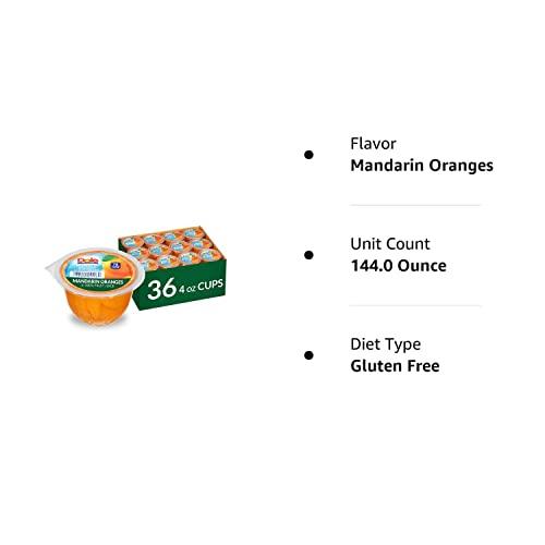 Dole Dole Fruit Bowls Mandarin Oranges in 100% Juice Snacks, 4oz 36 Total Cups, Gluten & Dairy Free, Bulk Lunch Snacks for Kids & Adults