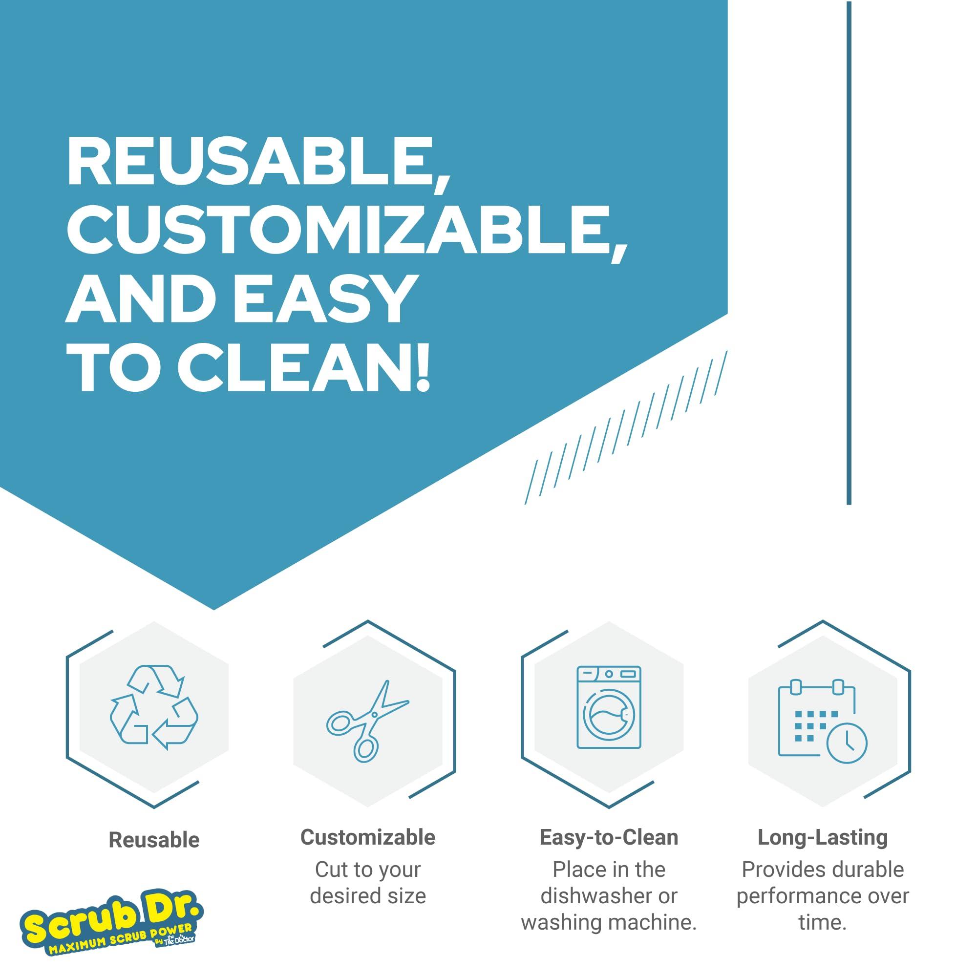 The Tile Doctor Scrub Doctor Scrub Pads - Commercial Grade Scrubber Sponge, Reusable Eco-Friendly Cleaning Supplies (Blue - Medium Duty, 12 Pack)