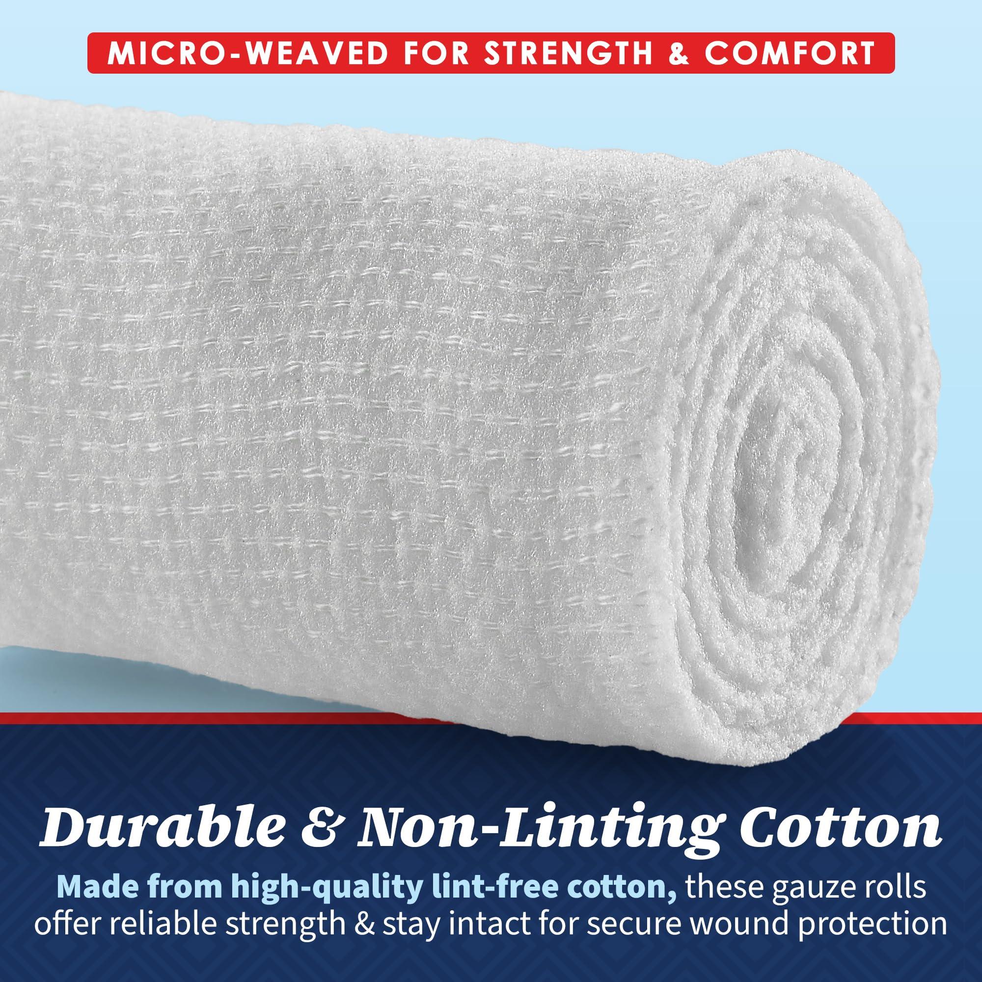 MEDca Gauze Bandage Rolls - (36 Pack) 2 in x 4.1 Yards Per Roll of Medical Grade Gauze Bandage and Stretch Bandage Wrapping for Dressing All Types of Wounds and First Aid Kit by MEDca, (2-Inch, 36 Pcs)