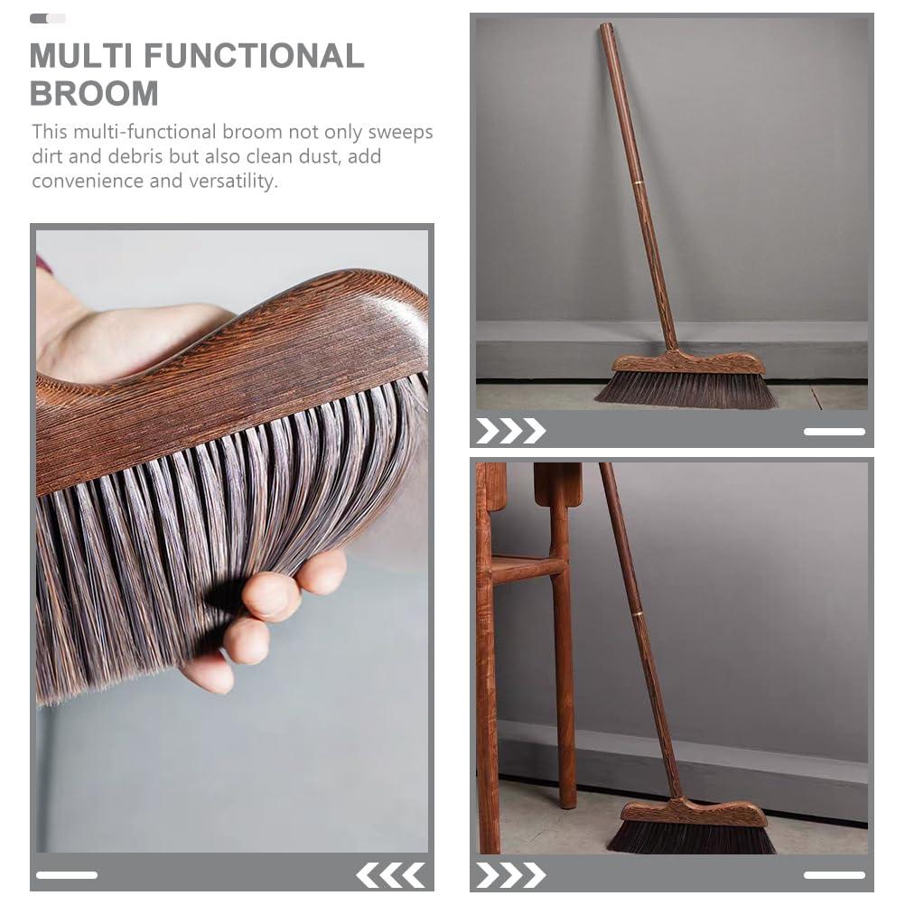 Unomor UNOMOR Handmade Soft Wood Broom - Long Handle Broom for Dust Removal, Kitchen Cleaning Sidewalk, Patio, Courtyard, Bathtub, and Floor Brush