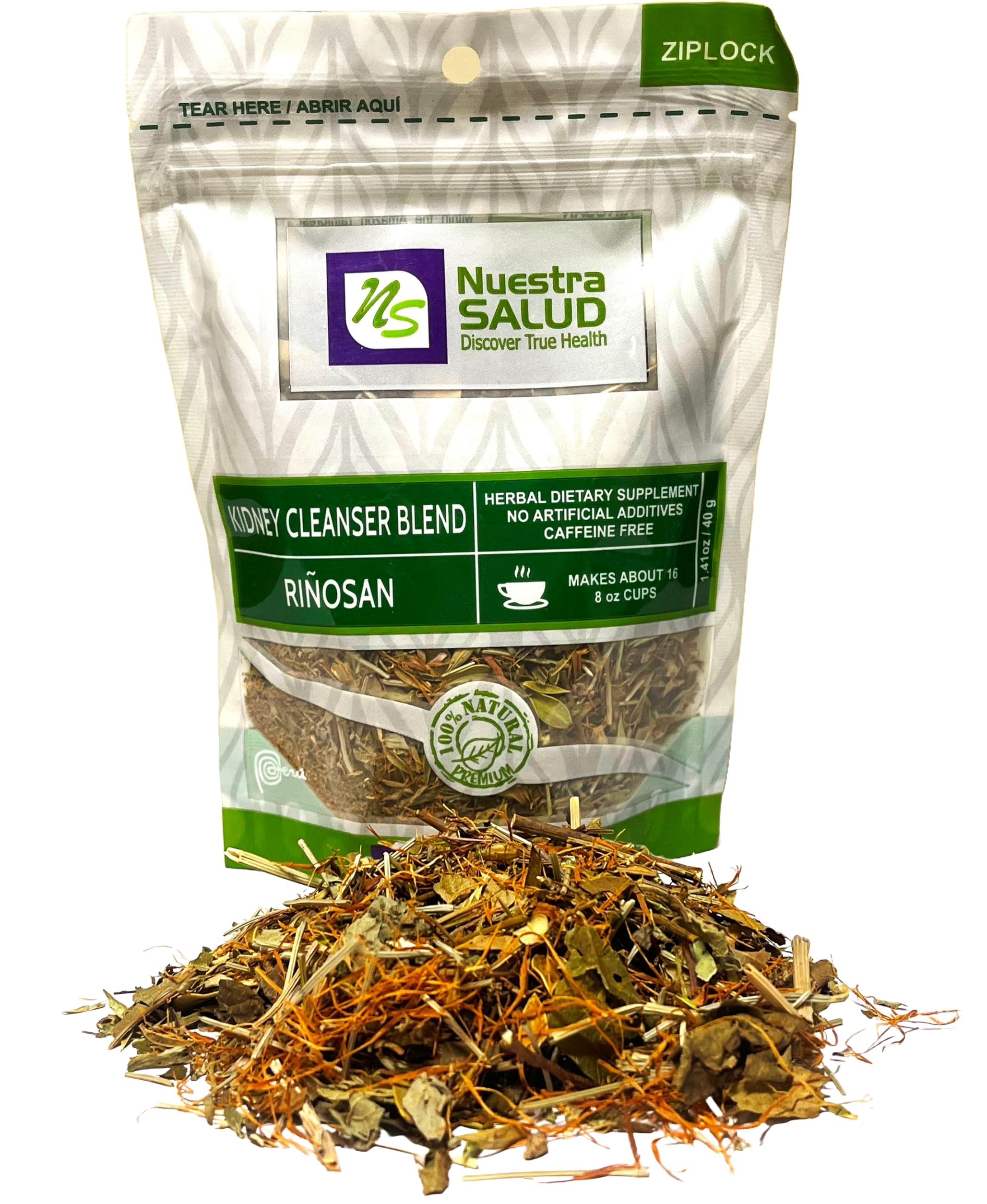 Nuestra NS Salud Kidney Cleanse Tea Natures Stone Breaker Herbal Tea Rinosan Te Blend from Peru For the Maintenance of Good Health - Zip-Lock (40g) 1.41oz - 100% Natural - Herbal Infusion