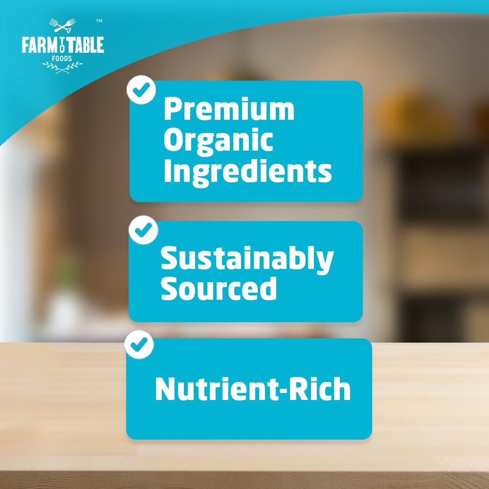 Farm to Table Foods Farm to Table Foods Organic Oatmeal Variety Pack High-Protein, Plant-Based, Unsweetened, Non-GMO 3-Pack (Apple Raisin, Whole Grain, Ultimate Organic)