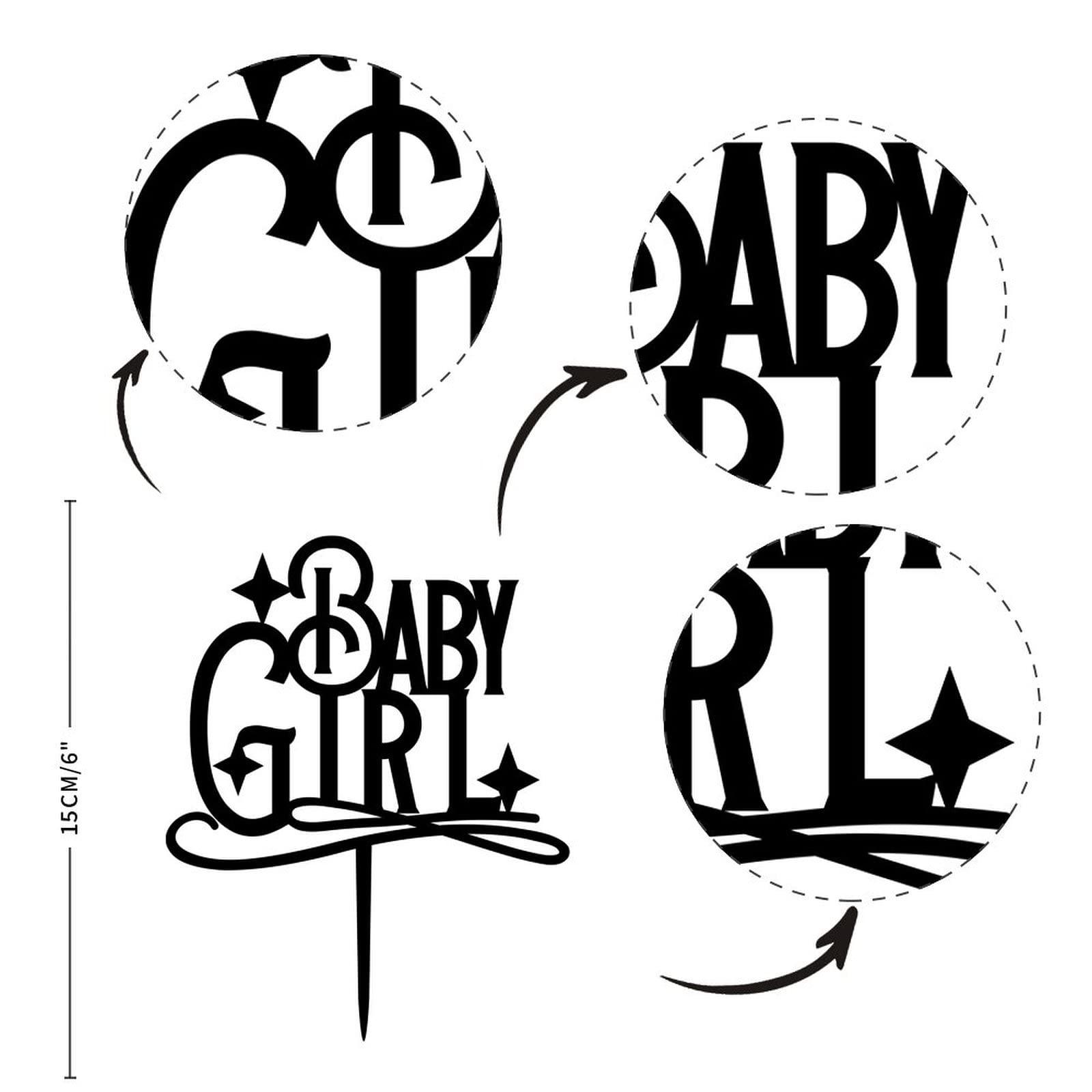 sanxnjana Baby Shower Baby Baptism Cake Topper Baby Girl Double Sided Cupcake Cake Insert Sign Funny Cake Décor for Newbaby Welcome Party Baby Photo Booth Props Newbaby Birthday Theme Party Decor