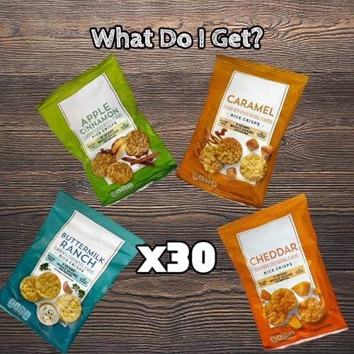 Bussin Boxes Quaker Rice Crisps Variety Pack - Multi-Grain Snack Bag Healthy Snack Assortment (30 Count)