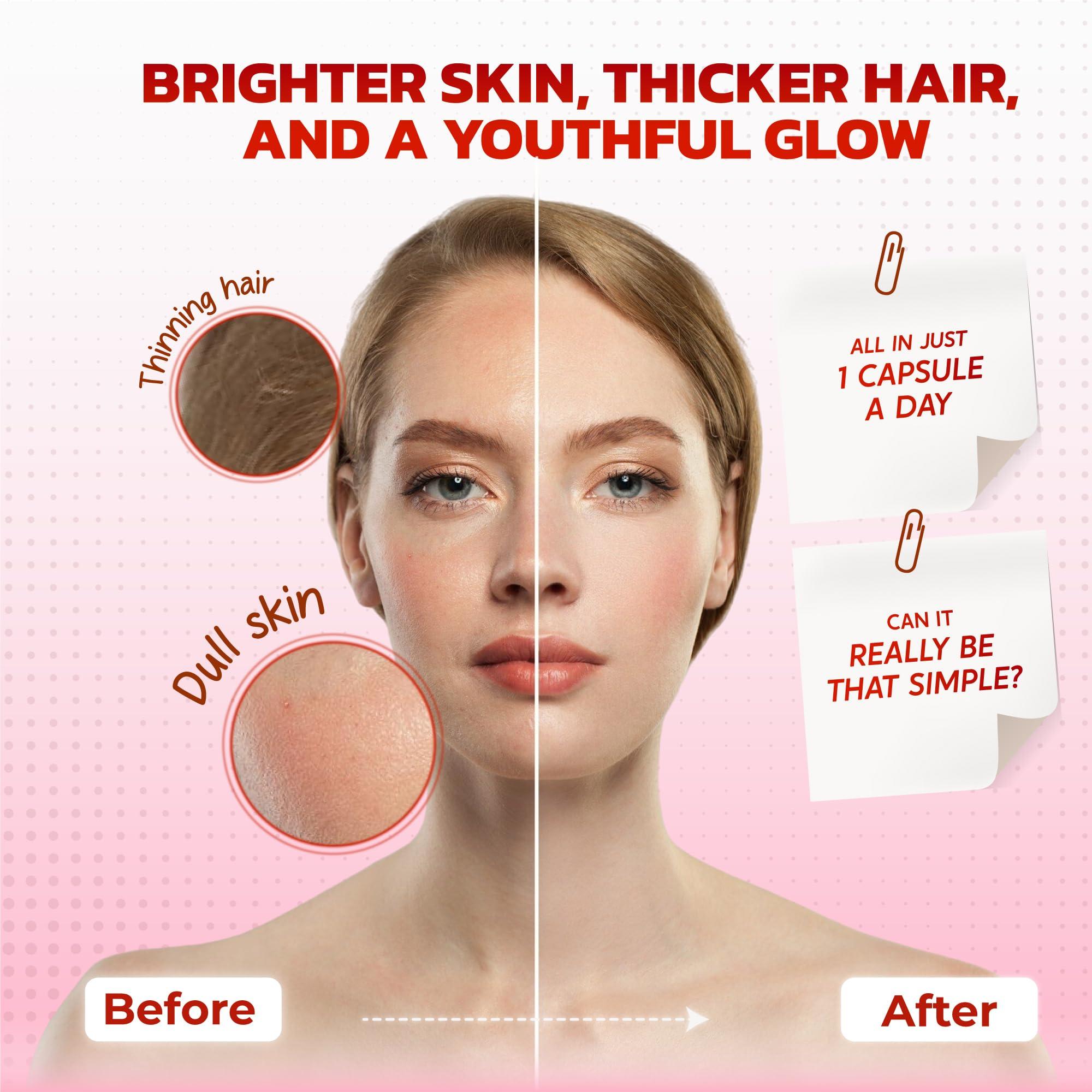 PEAKPURY PEAKPURY Collagen Biotin Resveratrol Saw Palmetto - Skin, Joint Health Support - Made in USA