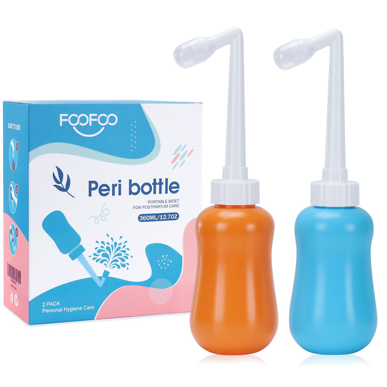 FOOFOO 2 Pack Peri Bottle for Postpartum Care, Perineal Recovery and Cleansing After Birth, Personal Hygiene Bidet, 12.7OZ