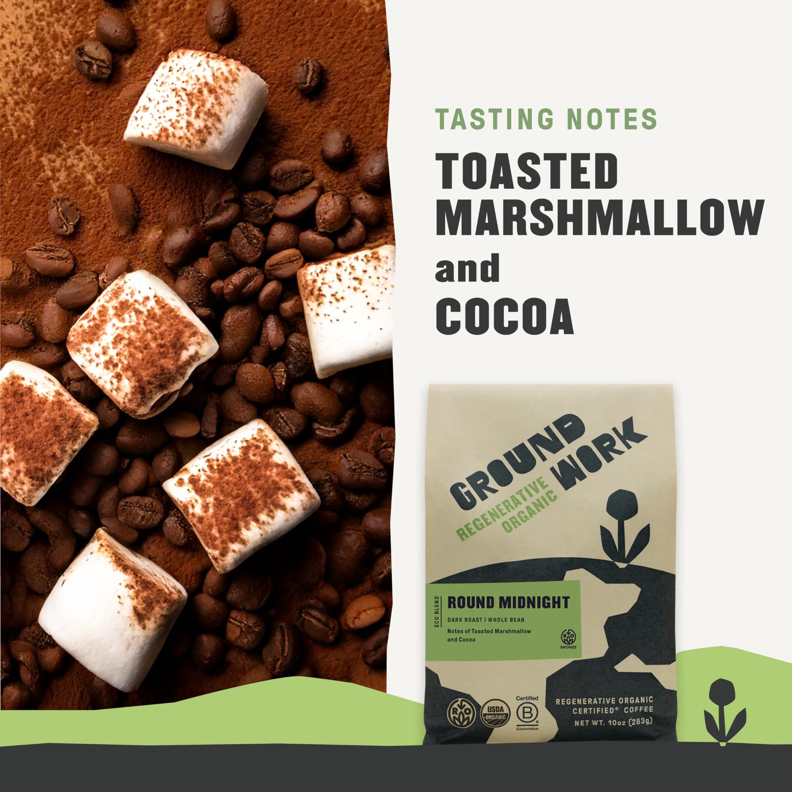 GROUNDWORK COFFEE CO GROUNDWORK COFFEE CO Organic Regenerative Round Midnight Whole Bean Coffee, 10 OZ