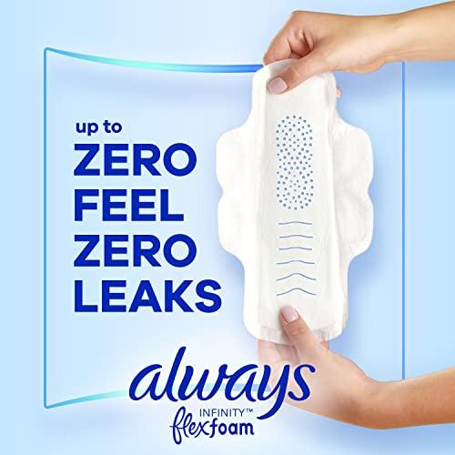Always Always Infinity Feminine Pads for Women, Size 2 Heavy, with wings, unscented, 32ct