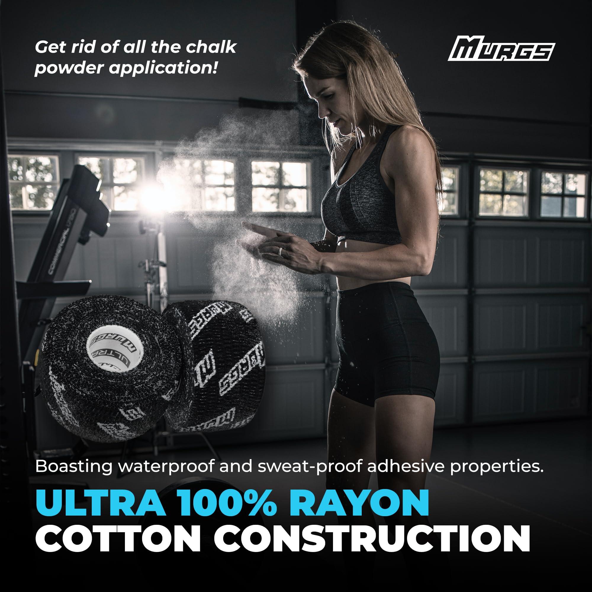 Murgs Murgs Weightlifting Thumb Tape Ultra (24m/78ft) 3X 8m Long Adhesive Weightlifting Tape, 100% Rayon Cotton Athletic Tape - Sports Tape for Gymnastics Fitness WOD - Crossfit Tape for Hands Protection