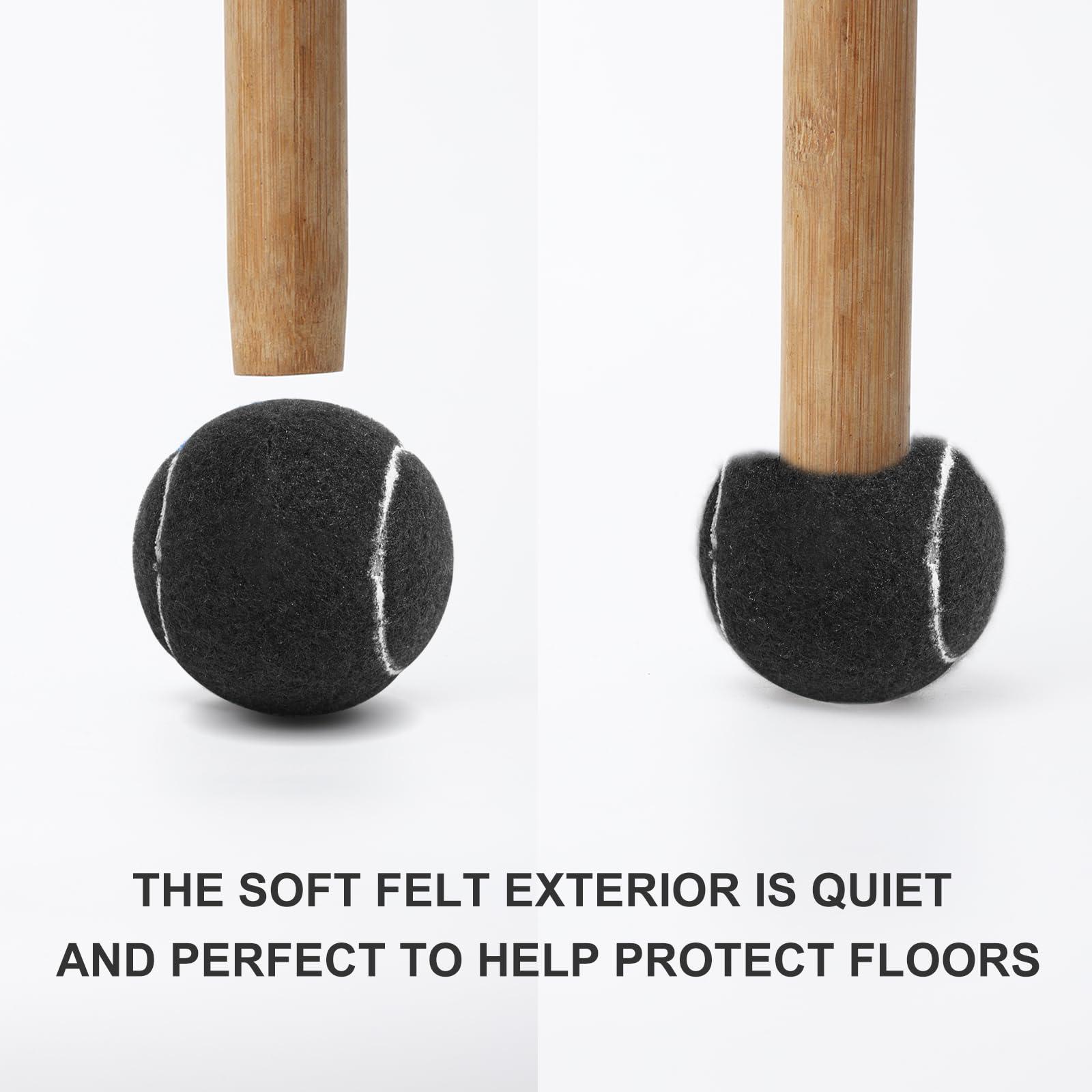 ANCKNE Walker Tennis Balls Precut Tennis Balls for Walkers 4PCS Walkers Legs Universal Precut Glide Balls, Heavy Duty Long Lasting Felt Pad Glide Coverings for Furniture Legs and Floor ProtectionBlack