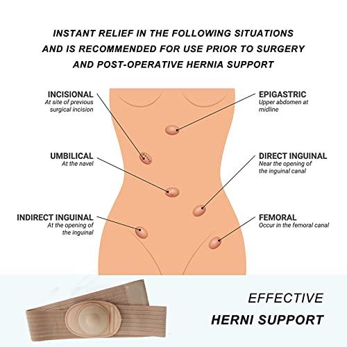 HEERTEEAJ HEERTEEAJ Umbilical Hernia Belt | Abdominal Hernia Belt for Men & Women | Belly Button Umbilical Hernia Binder w/ 1 Hernia Compression Pads | Ventral, Epigastric & Post Surgery Support Belts
