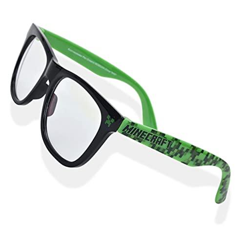 Minecraft Minecraft Blue Light Blocking Glasses with Pouch Computer Glasses and Video Gaming Eyewear Protection (Green/Black)